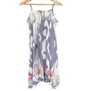 Pankaj & Nidhi Dress Women Sz M Smocked Floral Embroidered Cottagecore Fairycore